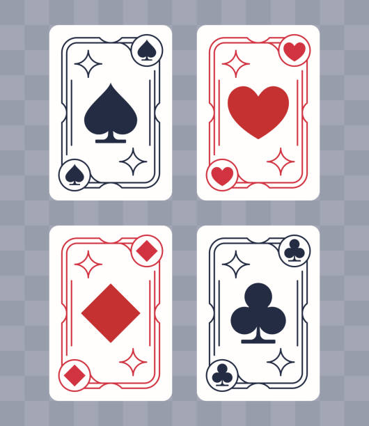ilustrações de stock, clip art, desenhos animados e ícones de playing card suit gambling poker game design - poker cards royal flush heart shape