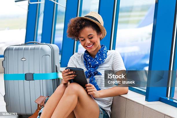 Waiting For The Flight Stock Photo - Download Image Now - Travel, Suitcase, Airport