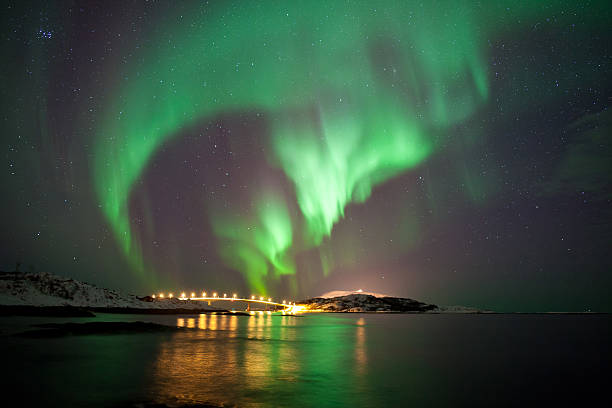 istock Aurora Borealis over Sommaroy Bridge 163033505