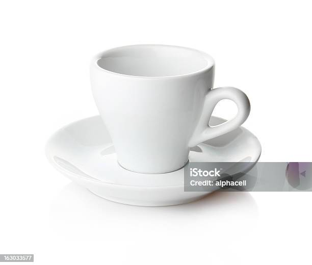 Vazio De Caneca De Café E Pires Isolado - Fotografias de stock e mais imagens de Bebida - Bebida, Branco, Café - Bebida