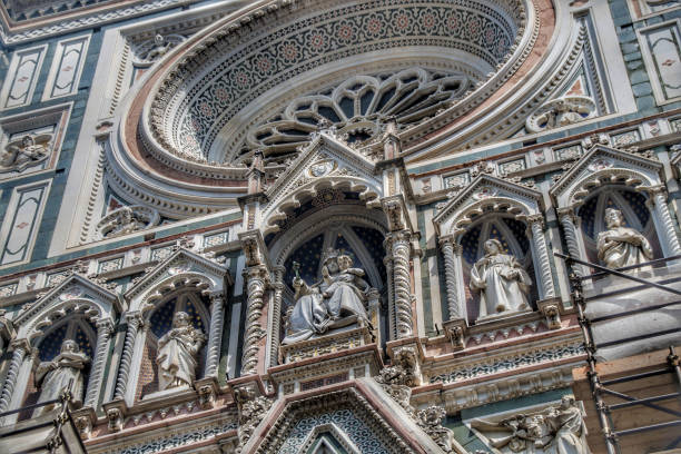 Florence Cathedral Facade - Extreme Close-up stock photo