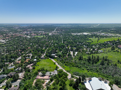 Aerial view of Boulder City during summer season, Colorado, USA