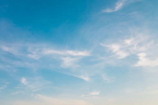 Blue sky background with white cloud in sunny day. Nature and save environmental concept.