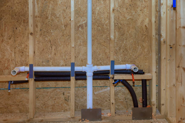 istock Under construction pvc waste water system and rough plumbing for new home 1630411847