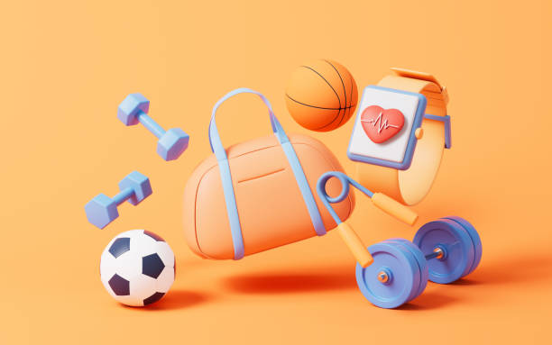 istock Fitness with cartoon style, 3d rendering. 1630453169