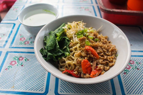 istock Indonesian food. Mie Pangsit or Bakmi in a white bowl. 1630469208