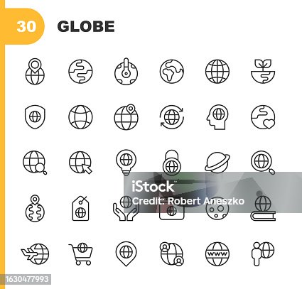 istock Globe Line Icons. Editable Stroke. Pixel Perfect. For Mobile and Web. Contains such icons as America, Cartography, Climate, Earth, Ecology, Education, Environment, Europe, Geography, Location, Logistics, Map, Nature, Navigation, Planet, Transportation. 1630477993