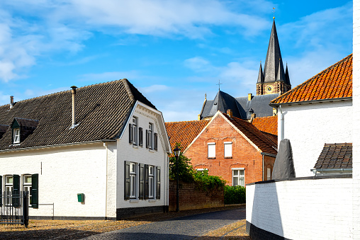 Historic city of Thorn in Limburg, Netherlands, known for its white houses