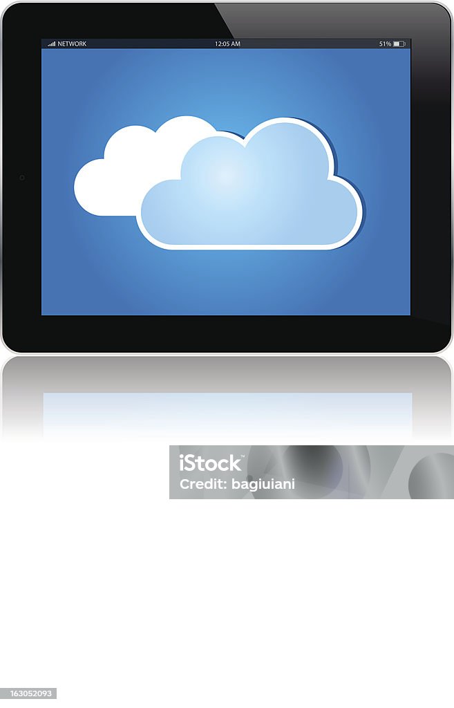 Cloud Tablet blu - arte vettoriale royalty-free di Affari