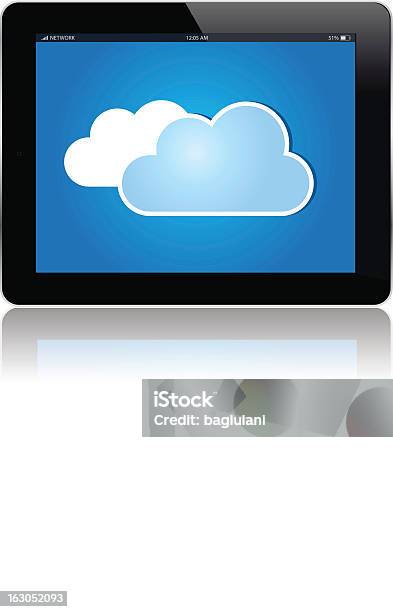 Cloud Tablet Blu - Immagini vettoriali stock e altre immagini di Affari - Affari, Applicazione mobile, Attrezzatura