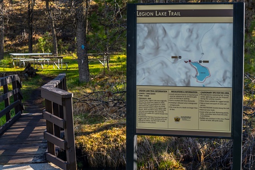 Custer SP, SD, USA - May 13, 2022: The Legion Lake Trail