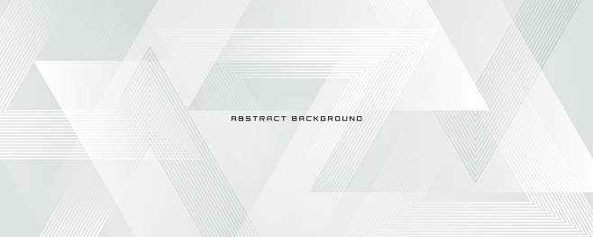 White geometric abstract background overlap layer on bright space with lines effect decoration. Modern graphic design element triangle style concept for web banner, flyer, card, cover, or brochure