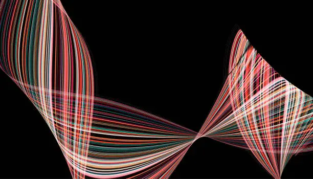 Vector illustration of Vector Colors Fluidity Curve Stripes Line Data Concept Technology Backgrounds