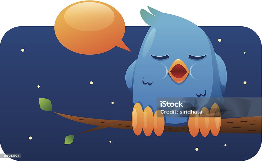Голубые птицы на дерево ветвь - Векторная графика Brand Name Online Messaging Platform роялти-фри