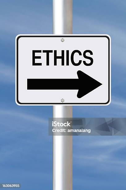 Ethics This Way Stock Photo - Download Image Now - Morality, Road Sign, Directional Sign