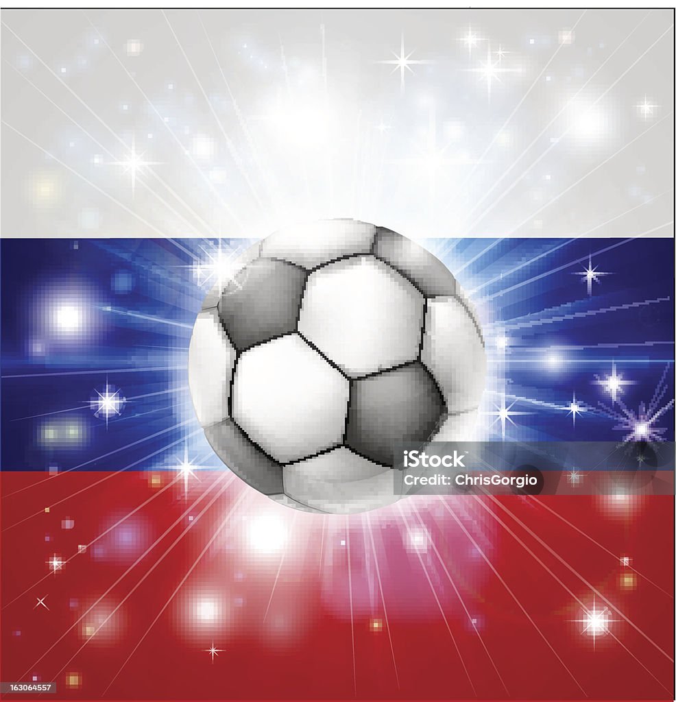 Drapeau russe de football - clipart vectoriel de Balle ou ballon libre de droits