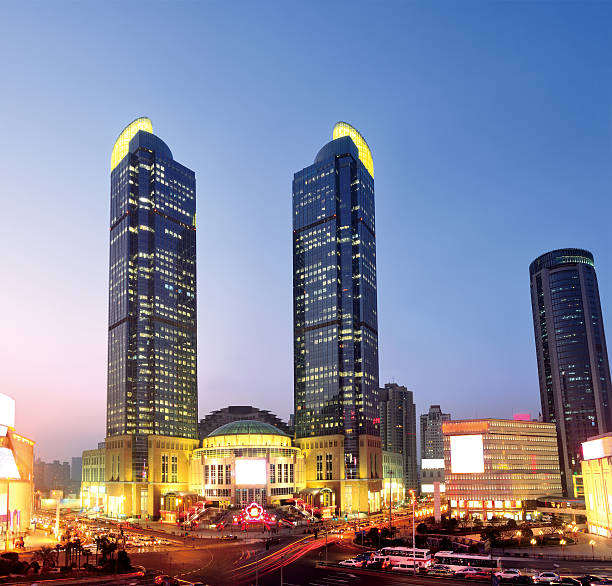 istock Shanghai Xujiahui at dusk, China 163066063