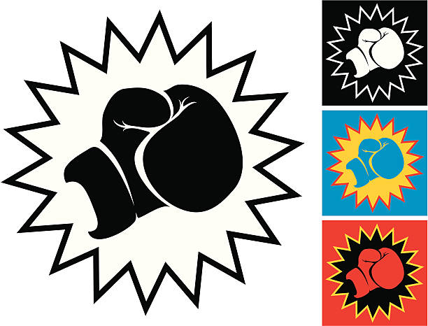 illustrazioni stock, clip art, cartoni animati e icone di tendenza di pugno in guantone da box - boxing glove boxing glove symbol
