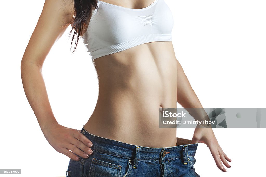 Sexy Woman's body. isolated Weight Loss Woman, isolated on white background Slim Stock Photo