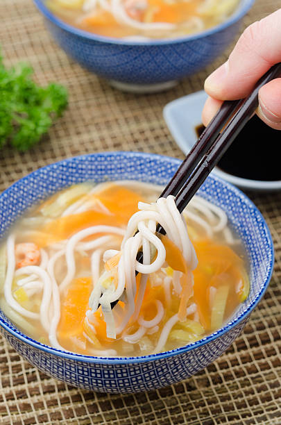 istock Chinese soup with noodles and vegetables 163067642