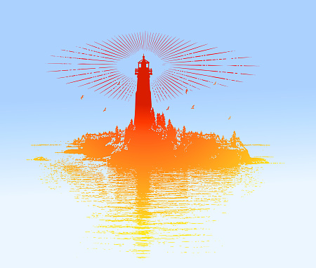 Lighthouse and island