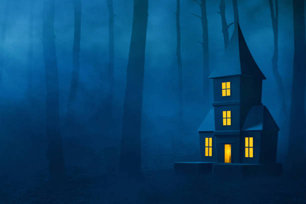 istock Cartoon haunted house on 3d illustration 1630736076