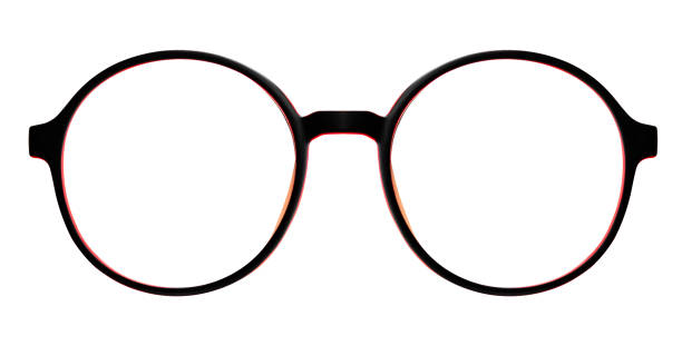 istock Black and red round glasses isolated on white background with clipping path 1630736177
