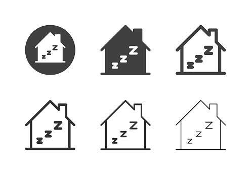 Sleeping Home Icons Multi Series Vector EPS File.