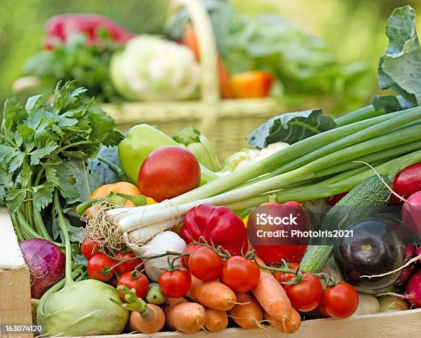 Fresche Verdure Biologiche - Fotografie stock e altre immagini di Aglio - Alliacee - Aglio - Alliacee, Agricoltura, Alimentazione sana