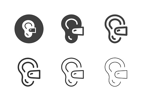 Ear Plugs Icons Multi Series Vector EPS File.
