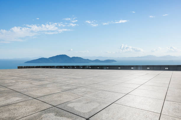 istock Empty floor and sea natural landscape 1630752345