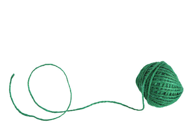 istock Natural green jute twine skein isolated on white background with clipping path. String, yarn ball, Hemp rope ball 1630781951