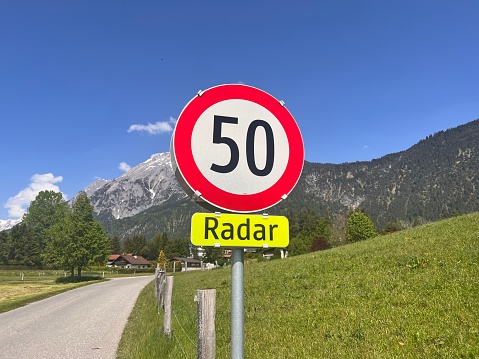 Speed limit road sign 30