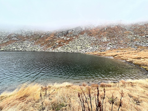 Melting ice mountain landscape, Norway, Briksdal glacier