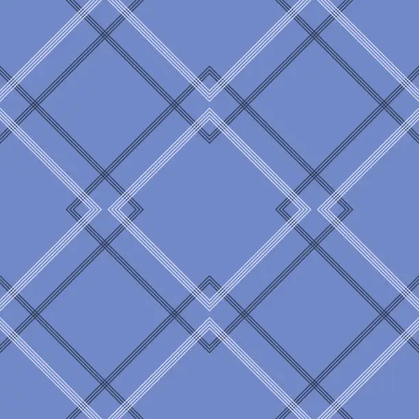 Vector illustration of Seamless elegant checkered striped pattern in shades of blue for fabric, textiles, clothing, tablecloth, wallpaper, plaid