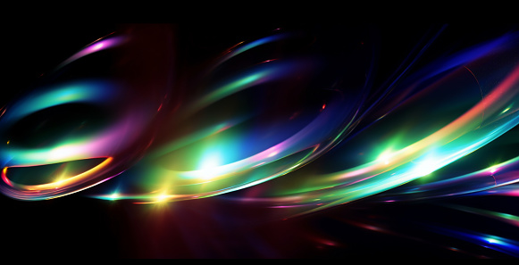 Sparkling rainbow-colored lens flare. light effects