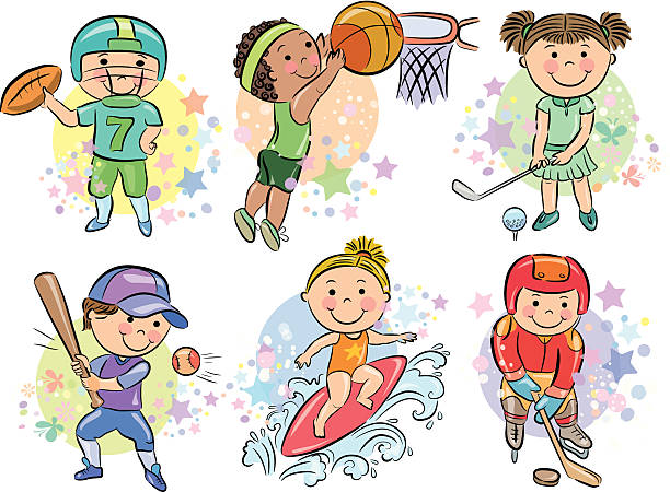 спортивные детей - golf child sport humor stock illustrations