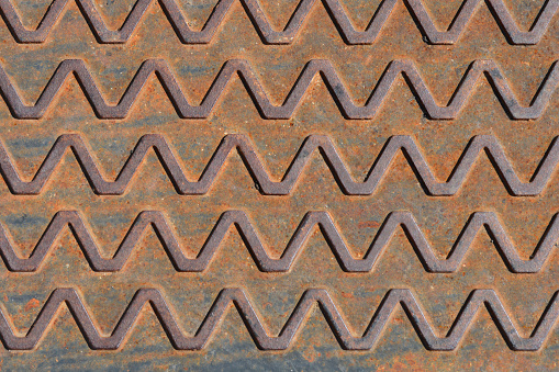 Close up detail of a manhole cover