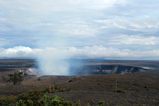 Lava from Kilauea volcano entering ocean, Big Island, HI