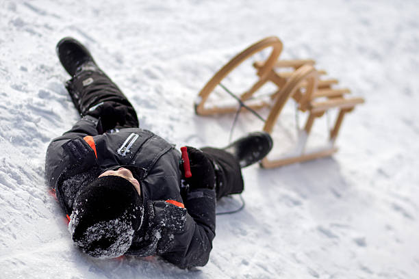 istock Child lies K.O. in the snow 163093674