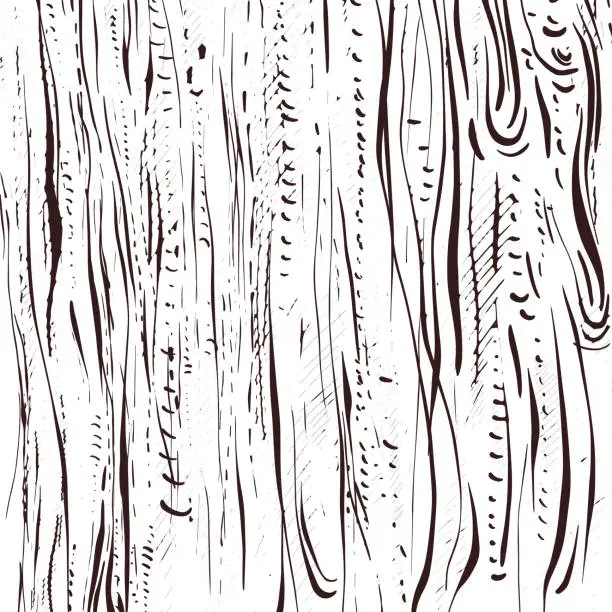 Vector illustration of Hand drawn wood texture. Vector grunge background