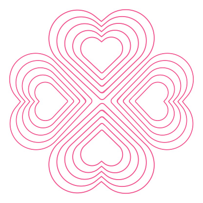 pink heart love decoration element
