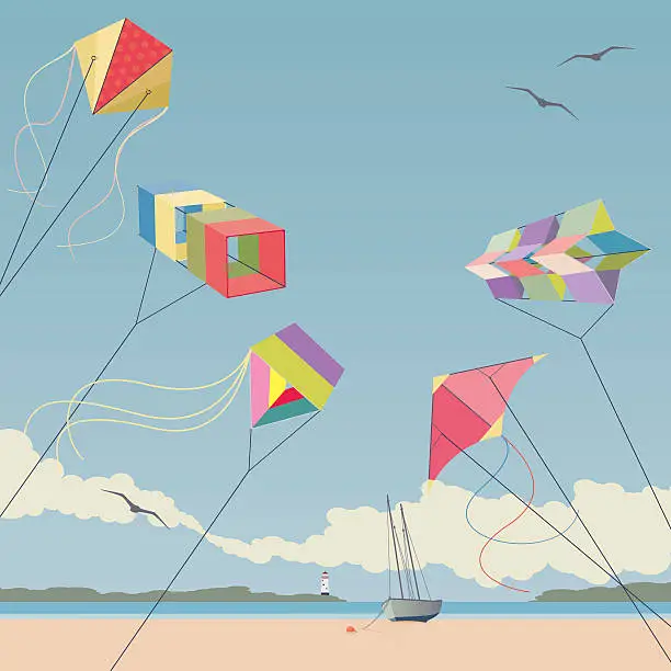 Vector illustration of Kites