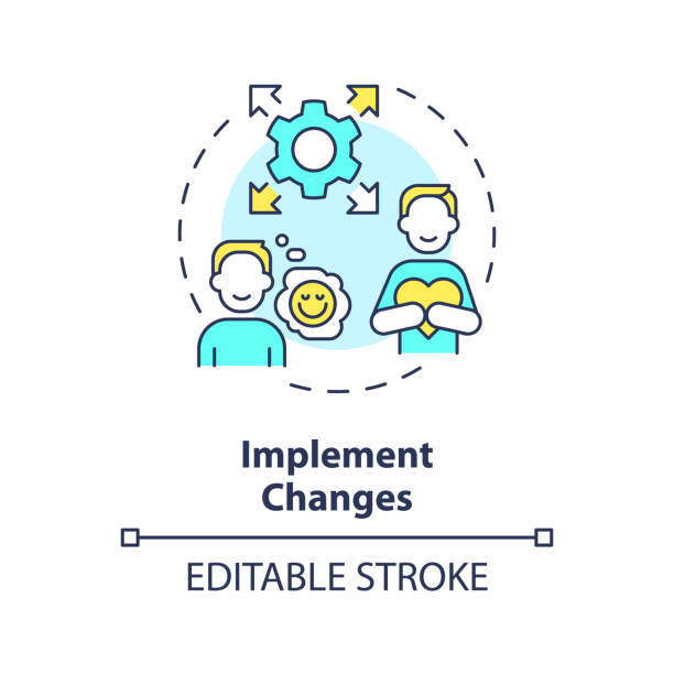 2d-anpassbares liniensymbolkonzept für geräteänderungen - mental health professional mental illness change changing form stock-grafiken, -clipart, -cartoons und -symbole