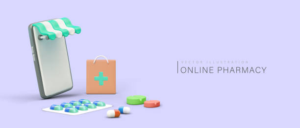istock Online drugstore. Phone application of your favorite pharmacy 1630994257