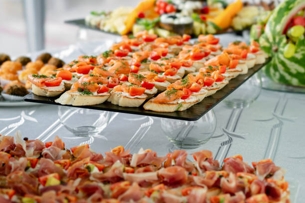 Appetizing snacks sets for a banquet