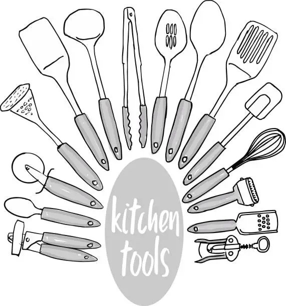 Vector illustration of kitchen tools