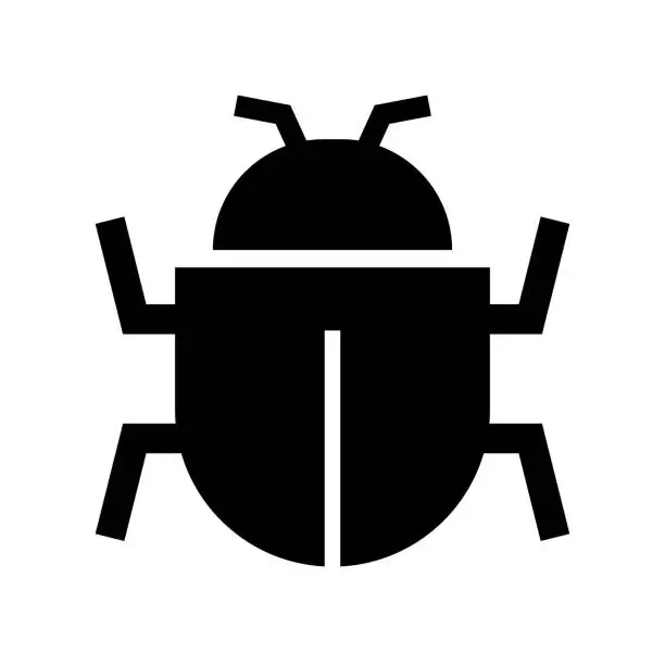 Vector illustration of Bug silhouette icon. Insect icon. Vector.