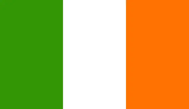 Vector illustration of Irish flag background. Ireland background. Vector.