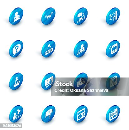 istock Set Drone, Television report, Radar, Speech bubble chat, Breaking news, Journalist, Information and icon. Vector 1631053026